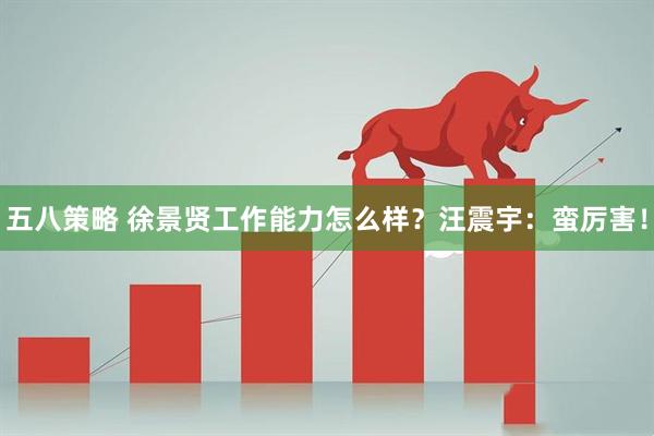 五八策略 徐景贤工作能力怎么样？汪震宇：蛮厉害！