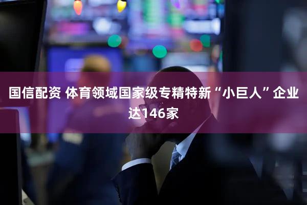 国信配资 体育领域国家级专精特新“小巨人”企业达146家